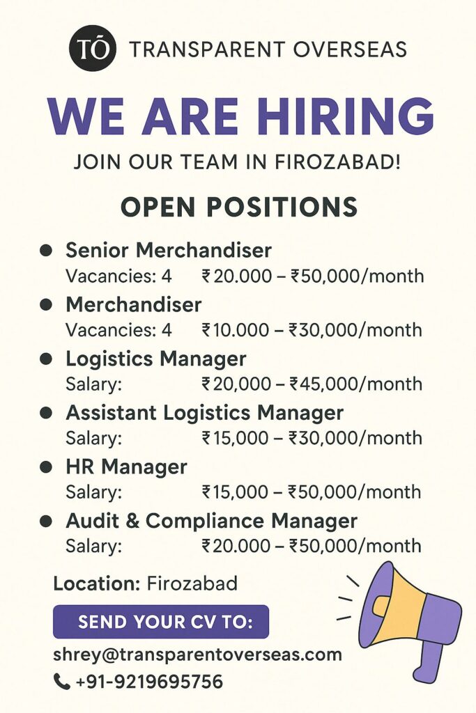 Firozabad Jobs, Manager Jobs, Supervisor Jobs JOIN OUR TEAM IN FIROZABAD!